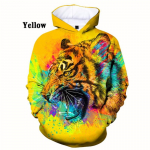 Kuum m&uuml;&uuml;k 3D loomade kapuutsid Uus saabumine Tiger Printing kapuuts Naljakas hip hop paari dressipluusid 6XL