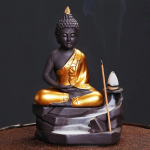 India Buddha kose tagasivoolu viirukip&otilde;leti k&auml;sitsi valmistatud lillast savist viirukipulgahoidja kodus l&otilde;&otilde;gastumiseks Zen-meditatsiooniks