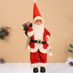 Santa Claus Collectible Doll for Holiday Display in Bedroom Dark Red