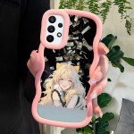 V&auml;rvitud mustriga Big Wave Edge pehmest silikoonmaterjalist Macaron telefoni&uuml;mbris, p&otilde;rutuskindel kaitsev kummist korpus Samsung Xiaomi Poco Redmi jaoks Samsung A03 roosa