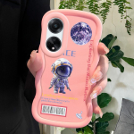 V&auml;rvitud muster Big Wave Edge pehme silikoon materjal Macaron telefoni &uuml;mbris p&otilde;rutuskindel kaitsev kummist &uuml;mbris OPPO Reno Realme jaoks Realme Narzo N53 roosa