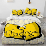 3D Wu T-TANG Klannide Seeria Silt Tekk Voodipesukomplekt, Tekikott Voodikomplekt Tekikate Padjap&uuml;&uuml;r, King Queen Suuruses Voodipesukomplekt Lastele EU Single 135x200cm
