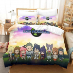 3D Multikas Log Horizon Voodipesukomplekt &Uuml;hekohaline Kaksik T&auml;issuuruses Queen-suuruses King-suuruses Voodikomplekt T&auml;iskasvanute Laste Magamistuppa Tekikotikomplektid Kodutekstiilidele 70x133cm 2pcs