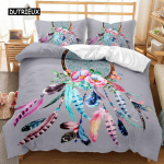 Unen&auml;op&uuml;&uuml;dja Tekikottide Komplekt Rohelised Suled Tekikott Rohelised Triibud Voodipesukomplekt India H&otilde;imustiil Pol&uuml;ester Tepitud Kate EU single(135x200cm)