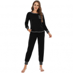 2 tk/komplekt Kevad Naiste Top P&uuml;ksid &Uuml;likond Pikad Varrukad &Uuml;mara kaelus Elastne V&ouml;&ouml;koht Lahtised P&uuml;ksid Outfit Kodur&otilde;ivad Riided Pidžaama komplekt &Ouml;&ouml;p&uuml;kste komplekt XL veinipunane v&auml;rv