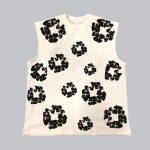 Euroopa ja Ameerika moetrendi vahutr&uuml;kiga varrukateta T-s&auml;rgi vest Y2K hip-hop streetwear meeste ja naiste pullover vabaaja topp S must