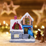 LED House Lighted up Snow Covered Xmas Buildings StyleA