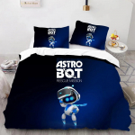 Astro Bot Armas multikas Voodipesukomplekt Tekikomplekt &Uuml;hekohaline Kahekohaline Voodi King Size Voodikomplekt T&auml;iskasvanud poisid Magamistuba Tekikott Padjap&uuml;&uuml;r 155X220cm-3pcs