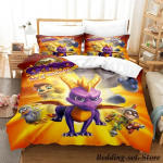 Spyro reignited trilogy Voodipesukomplekt &Uuml;heinimese Twin T&auml;is Queen King Suuruses Voodikomplekt T&auml;iskasvanu Laste Magamistoa Tekikatted Komplektid Anime M&auml;ng 70x133cm 2pcs