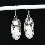Looduslik Metsiku Hobuse Jaspis V&auml;&auml;riskivi Antiik K&otilde;rvar&otilde;ngad 925 Sterling H&otilde;be K&otilde;rvar&otilde;ngas, Boho H&otilde;beehted Rippuvad K&otilde;rvar&otilde;ngad, S&uuml;nnip&auml;evakingitus 5.5 Cm valge