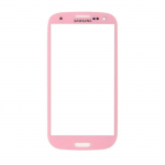 Vitre &eacute;cran de fa&ccedil;ade rose + adh&eacute;sif pour Samsung Galaxy S3 I9300 I9305