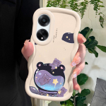 V&auml;rvitud muster Big Wave Edge pehme silikoon materjal Macaron telefoni &uuml;mbris p&otilde;rutuskindel kaitsev kummist &uuml;mbris OPPO Reno Realme jaoks OPPO Reno5 K valge