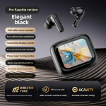 T&auml;isv&auml;rviline puuteekraan ANC+ENC kahekordse m&uuml;rasummutusega Bluetooth-k&otilde;rvaklapid k&otilde;rvasisesed multifunktsionaalsed uued juhtmevabad k&otilde;rvaklapid must