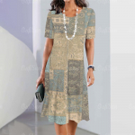 Suvised naisteriided l&uuml;hikeste varrukatega kleidid ebakorrap&auml;raselt prinditud pikk kleit 3d retro stiilis naisteriided lahtised &uuml;mara kaelusega pullover L