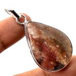 Rhodonite Gemstone Pendant Handmade Ethnic Antique Design Jewelry 2.1 l9w18