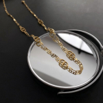 18K kullast Korea titaanist terasest sea nina kaelakee - Luksuslik, k&otilde;rgekvaliteediline retro rangluukett naistele