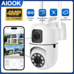 8MP HD IP Wifi kaamera Kahe objektiiviga turvaline juhtmevaba v&auml;litingimustes PTZ kaamerad v&auml;rvilised &ouml;&ouml;n&auml;gemine kodu beebimonitor automaatne liikumistuvastus Camera
