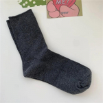 Red Socks Women Knitted Cotton Solid Color Elastic Long Socks Autumn and Winter Retro Middle Tube Socks New Year Christmas Gifts