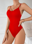 Supersoodus V-kaelusega Spagetirihmadega Bodysuit Kompressioon Bodysuit Avatud K&uuml;ljega Kujundav Pesu Salendav Kerekujundaja Silendav Punane S punane