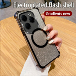 Luksuslik pinnakattega l&ouml;&ouml;gikindel l&auml;bipaistev magnetr&otilde;ngaga telefoni&uuml;mbris Infinix Hot 40 Pro 30 30i 40i 10S NFC Hot 9 Play Glitte pehme kaanega Infinix Hot 40 h&otilde;be