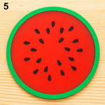 Coasters Creative Skid Insulation Silica Gel Cup Mat Green Orange