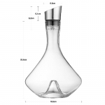 Kristallklaasist punase veini dekanter 2,2 l (74,4 untsi) 304 roostevabast terasest tilaga, kiire &otilde;hutus, t&auml;iustab veini maitset