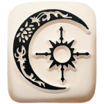 Tampon tatouage temporaire LaDot - Lune - 4,5 x 4,5 cm - Blanc