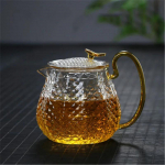 K&otilde;rge borosilikaatklaasist teekann majapidamiseks Temperatuurikindlus Haamrimuster Kung Fu teekomplekt Filter Mull