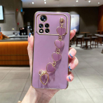 Luksuslik armastuse s&uuml;damega plaaditud k&auml;ev&otilde;rukett &uuml;mbris Xiaomi Mi Poco X4 M4 X3 Pro 4G 5G jaoks, kattepael Xiomi Poco X 3 Nfc M3 jaoks poco x3 nfc