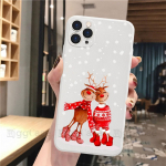 J&otilde;ulu- ja uusaastakingitus valge telefoni&uuml;mbris iPhone 13 Pro 11 Pro Max 12 mini XS XR SE 8 7 Plus jaoks moet&uuml;druk Cover Fundas jaoks iPhone X XS