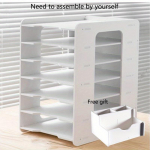 7/5/4 kihti 1 tk Raamatu&Faili&&Otilde;ppematerjalide&Ajakirjade hoiukorraldaja, Kaasas pliiatsihoidik, Kontorifaili&Kirjade mitmekihiline sorteerimiskarp-riiul. 7 Layers