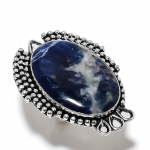 Sodalite Handmade 925 Sterling Silver Jewelry Ring Size 8 m2n25