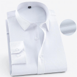 Klassikaline meeste standardvormingus pikkade varrukatega lihtsad kleit-s&auml;rgid Solid Twill Formal Business Work Office Tops-s&auml;rk 38