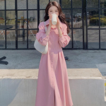 2024 Spring French-Korean Long Sleeve Waist Dress - Elegant & Trendy M up to 110 roosa