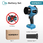 YOFIDRA 350M/S Harjadeta Elektriline Turboventilaator 3000W Juhtmevaba Jeti Lume Lehe Tolmu &Otilde;hupuhumise T&ouml;&ouml;riist Makita 18V Akule Without battery