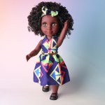 One Piece 14-tolline Ameerika Aafrika Must Nukk lokkis juustega - Ideaalne kingitus t&uuml;drukutele s&uuml;nnip&auml;evaks - Kaasas t&auml;iskomplekt 30-50cm