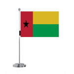 Drapeau de Bureau - Mitmev&auml;rviline - Guin&eacute;e-Bissau - 14 x 21 cm - Pol&uuml;ester - Acier oks&uuml;deerimata