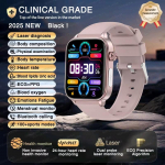 2025 Uus EKG+PPG AI Tervise Diagnostika Nutikell Meestele Naistele Kell Verelipiidid Verer&otilde;hk Kusihappe S&uuml;dame l&ouml;&ouml;gisageduse J&auml;lgija Pink silicone belt