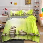 Zen Kivi Roheline Bambus Tekikate Komplekt Loodus Vesi Prindiga Voodipesu Komplekt Queen King Suurus Tekikatted Dekoratiivne Kodu Tekstiil EU single(135x200cm)