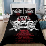 Slayer Heavy Metal B&auml;ndi Muusika Tekikott Padjap&uuml;&uuml;r Voodipesu Komplekt T&auml;iskasvanud Poiss T&uuml;druk Magamistoa Kaunistus Kingitus &Uuml;he- ja Kahekohaline Suurus 100x135cm