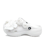 Crocs Classic Platform Clog Aoyama Camellia Lihtne ja mitmek&uuml;lgne Moetrend Vabaaja augudega kingad Naiste Valge 38-39 valge