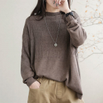 Suur number Naiste Elegantne S&uuml;gis-Talvine Kampsun Lahtine Vabaaja Pikkade Varrukatega Kootud Pullover &Uuml;hev&auml;rviline Aluss&auml;rk Topid XXXXL kaamel