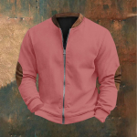 Meeste Retro Casual gradienttr&uuml;kiga kampsun XL punane
