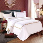 60ndate tikanditega puuvillasatiinist voodipesukomplekt - neli osa Single Duvet Cover 1.8x2.4 (Fits 160x220 Duvet)