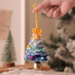 Kootud j&otilde;ulupuu Jingle Bell Plush rippuva ripatsiga villast heegeldatud j&otilde;ulupuu j&otilde;ulupeo kaunistamiseks