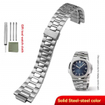 Pa-tek Philippe Nautilus 5711 5726 jaoks Tahke roostevabast terasest kellarihm Kumer metallkettkellarihm 25x13mm H&otilde;be Roosakuld 25mm-13mm h&otilde;be