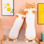 Pikk viskepadi husky nukk pl&uuml;&uuml;sm&auml;nguasi armas koer korgi kaltsnukk 70cm0.5kg oranž