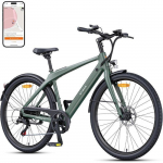 ENGWE N1 Air - V&eacute;lo &eacute;lectrique - 28 Pouce- Cadre en fibre de carbone - Autonomie 100 km - Batterie 36V 10Ah - Freins &agrave; disque - Vert roheline