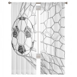 Jalgpalli jalgpalliv&otilde;rk Sket&scaron; Sifon L&auml;bipaistvad Kardinad Elutuppa Magamistuppa Kodu Kaunistamiseks Akna Voile T&uuml;ll Kardin W135 x H137cm x2