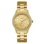 Guess Gold kolme osutiga roostevabast terasest rihmaga naiste kvartskell - W1097L2 kuld